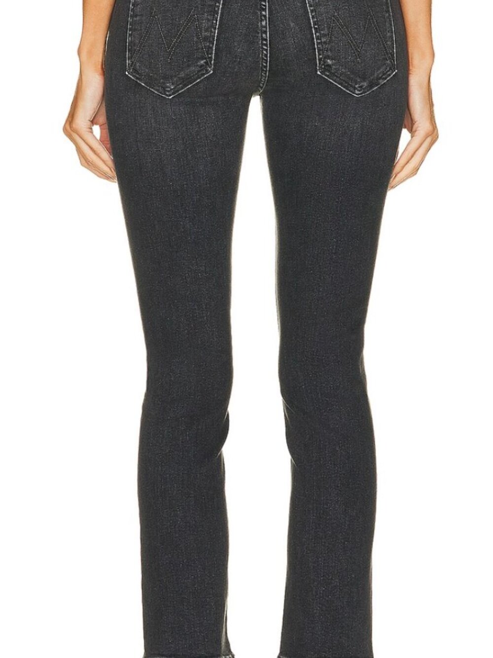 Mother Denim Black Wash The Mid Rise Dazzler Straight Leg Cropped Jeans Size 26 - Picture 2 of 12